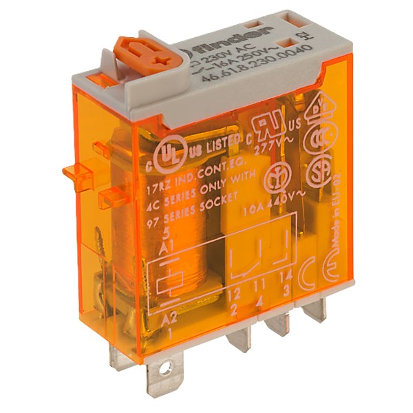 Relevador finder 5 pines 230 vac tipo 40 (25-200-005)